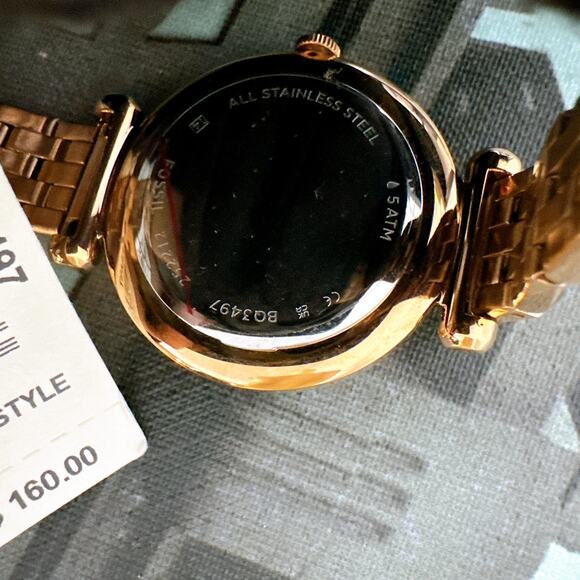 Fossil BQ3497 Tillie Three-Hand Rose Gold-Tone Stainless Steel Watch